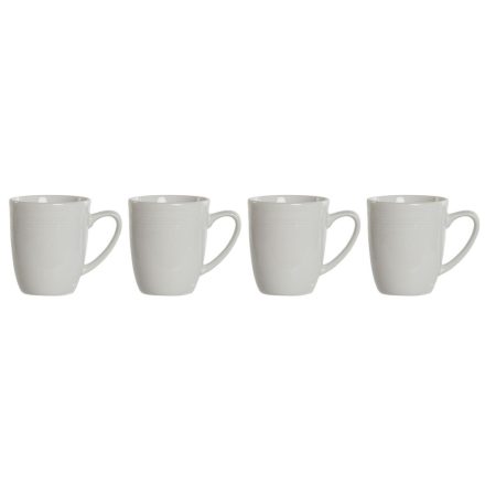 4 Darabos Bögre Szett DKD Home Decor Fehér Porcelán 330 ml 12 x 10 x 9 cm MOST 12870 HELYETT 7705 Ft-ért!