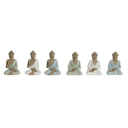 Dekoratív Figura Home ESPRIT Fehér Zöld Türkizkék Buddha Keleti 6 x 4 x 8,5 cm (6 egység) MOST 18872 HELYETT 11046 Ft-ért!