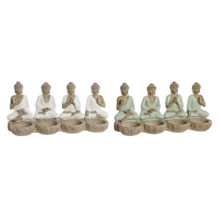 Dekoratív Figura Home ESPRIT Fehér Zöld Buddha Keleti 24 x 9 x 11 cm (2 egység) MOST 32848 HELYETT 19222 Ft-ért!