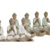 Dekoratív Figura Home ESPRIT Fehér Zöld Buddha Keleti 24 x 9 x 11 cm (2 egység) MOST 32848 HELYETT 19222 Ft-ért!