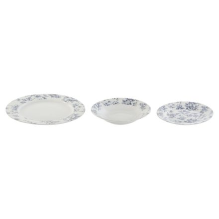 Edénykészlet Home ESPRIT Kék Porcelán Virágos 18 Darabok 27 x 27 x 2 cm MOST 61263 HELYETT 35857 Ft-ért!