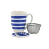 Bögre teaszűrővel Home ESPRIT Kék Piros Rozsdamentes acél Porcelán 380 ml (4 egység) MOST 67103 HELYETT 42463 Ft-ért!