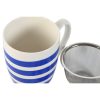 Bögre teaszűrővel Home ESPRIT Kék Piros Rozsdamentes acél Porcelán 380 ml (4 egység) MOST 67103 HELYETT 42463 Ft-ért!