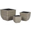 Virágcserepek készlete Home ESPRIT polipropilén Rattan 40 x 40 x 36 cm MOST 63414 HELYETT 40131 Ft-ért!