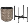 Virágcserepek készlete Home ESPRIT Fém polipropilén Rattan 39 x 39 x 49 cm MOST 80901 HELYETT 51194 Ft-ért!