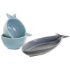 Röviditalos Szett Home ESPRIT Kék Égszínkék Porcelán Akácfa Mediterrán Halak 19,5 x 16,5 x 1,3 cm 4 Darabok MOST 18400 HELYETT 11013 Ft-ért!