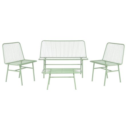 Asztal szett 3 fotellel Home ESPRIT Menta Fém 115 x 53 x 83 cm MOST 208509 HELYETT 133730 Ft-ért!