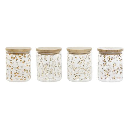 csónak DKD Home Decor Bambusz Boroszilikát üveg Shabby Chic 700 ml 10 x 10 x 12,5 cm (4 egység) MOST 26892 HELYETT 15742 Ft-ért!