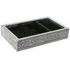   Ékszeres doboz Home ESPRIT Zöld Ezüst színű Fa Alumínium 25 x 15 x 5 cm MOST 10758 HELYETT 6441 Ft-ért!