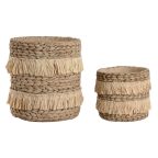   Virágcserepek készlete Home ESPRIT Barna Raffia Cement Trópusi 23 x 22 x 25 cm MOST 23412 HELYETT 13700 Ft-ért!