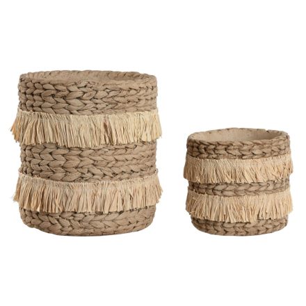 Virágcserepek készlete Home ESPRIT Barna Raffia Cement Trópusi 23 x 22 x 25 cm MOST 26420 HELYETT 15461 Ft-ért!