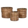 Virágcserepek készlete Home ESPRIT Barna Fém Rattan Trópusi 31 x 31 x 27 cm MOST 20674 HELYETT 12104 Ft-ért!