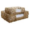 Kutyaágy Home ESPRIT Fehér Világos barna Fém szintetikus rattan 50 x 35 x 14 cm (2 Darabok) MOST 32631 HELYETT 19098 Ft-ért!