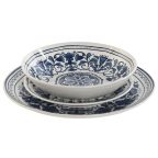   Evőeszközök Home ESPRIT Kék Fehér Porcelán Arab 27 x 27 x 2 cm 18 Darabok MOST 57350 HELYETT 36295 Ft-ért!