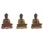   Dekoratív Figura Home ESPRIT Narancszín Korall Lime Gyanta Buddha Keleti 19,5 x 16 x 25,5 cm (3 egység) MOST 52060 HELYETT 30466 Ft-ért!