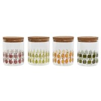   csónak Home ESPRIT Sárga Zöld Természetes Parafa Szilikon Boroszilikát üveg Shabby Chic 700 ml (4 egység) MOST 23535 HELYETT 13774 Ft-ért!