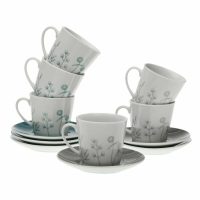   Készlet 6 Teáscsészével és Tányérral Versa Nomma Porcelán 9 x 14 x 14 cm 10,5 x 8 x 6 cm 14 x 14 x 2 cm MOST 22406 HELYETT 14733 Ft-ért!