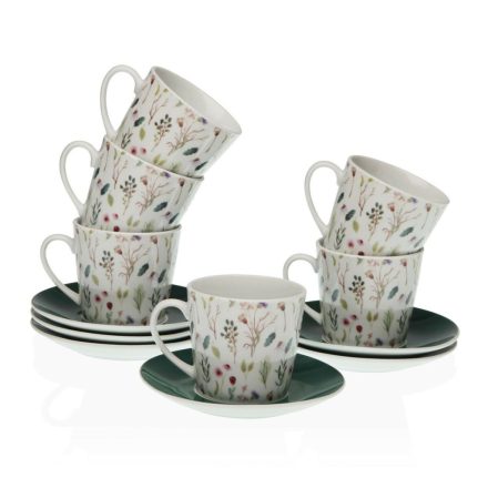 Csésze Szett Alátétekkel Versa Sansa Porcelán 9 x 14 x 14 cm 10,5 x 8 x 6 cm 14 x 14 x 2 cm цветя Tea (12 Darabok) MOST 33660 HELYETT 20942 Ft-ért!