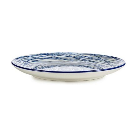 Lapos Tányér Csíkok Kék Fehér Porcelán 24 x 2,8 x 24 cm MOST 1825 HELYETT 1224 Ft-ért!