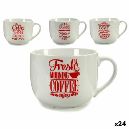 чаша за чай Coffee Porcelán Piros Fehér 500 ml 24 egység MOST 44093 HELYETT 23646 Ft-ért!