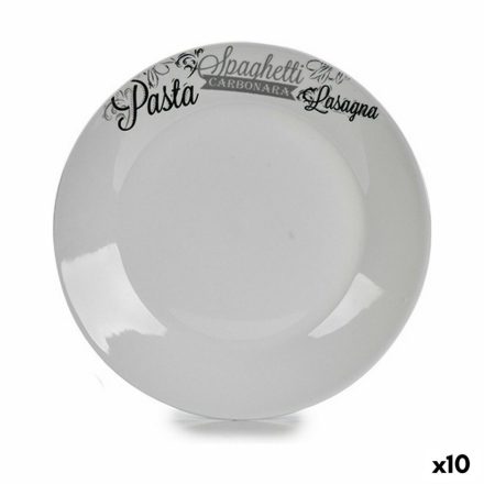 Lapos Tányér Ø 24,4 cm Fehér Fekete Porcelán tészta (10 egység) MOST 21091 HELYETT 12939 Ft-ért!