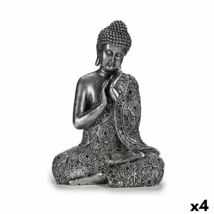 Dekoratív Figura Buddha Ülés Ezüst színű 22 x 33 x 18 cm (4 egység) MOST 58015 HELYETT 45646 Ft-ért!