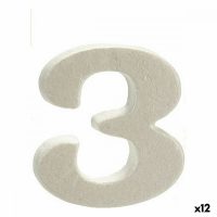   Számok 3 Fehér polisztirén 2 x 15 x 10 cm (12 egység) MOST 4416 HELYETT 2315 Ft-ért!