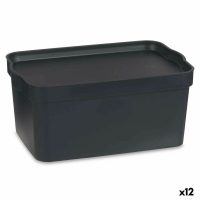   Tárolódoboz fedéllel Antracit Műanyag 7,5 L 21 x 14,2 x 32 cm (12 egység) MOST 37442 HELYETT 24018 Ft-ért!