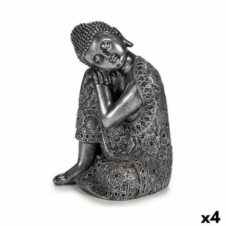 Dekoratív Figura Buddha Ülés Ezüst színű 20 x 30 x 20 cm (4 egység) MOST 58015 HELYETT 45646 Ft-ért!