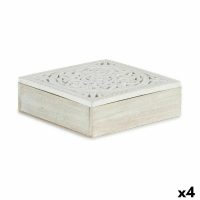   Dekoratív doboz Fehér Fa 22 x 7,5 x 22 cm (4 egység) MOST 26304 HELYETT 16874 Ft-ért!