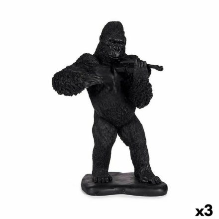 Dekoratív Figura Gorilla Hegedű Fekete 17 x 41 x 30 cm (3 egység) MOST 40396 HELYETT 31781 Ft-ért!