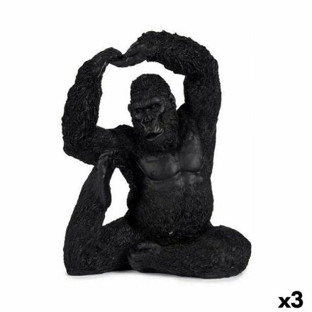 Dekoratív Figura Yoga Gorilla Fekete 15,2 x 31,5 x 26,5 cm (3 egység) MOST 37063 HELYETT 25258 Ft-ért!