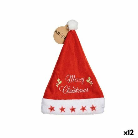 Mikulás Sapka Merry Christmas Csillagok Piros 24 x 2 x 35 cm (12 egység) MOST 29197 HELYETT 18726 Ft-ért!