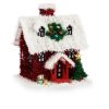 Dekoratív Figura Ház Tinsel Fehér Piros polipropilén PET 19 x 24,5 x 19 cm (12 egység) MOST 50319 HELYETT 39594 Ft-ért!