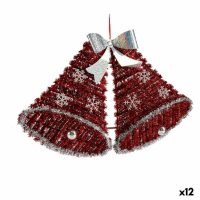   Karácsonyfagömb medál Fedők Tinsel LED Fény Fehér Piros 52 x 31,5 x 7,5 cm (12 egység) MOST 57319 HELYETT 45100 Ft-ért!