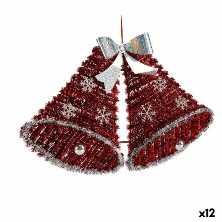 Karácsonyfagömb medál Fedők Tinsel LED Fény Fehér Piros 52 x 31,5 x 7,5 cm (12 egység) MOST 57319 HELYETT 45100 Ft-ért!