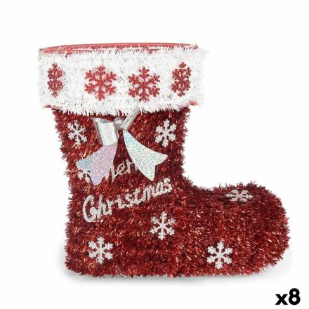 Dekoratív Figura Csomagtartó Tinsel Fehér Piros polipropilén PET 26 x 27 x 14 cm (8 egység) MOST 33358 HELYETT 22736 Ft-ért!