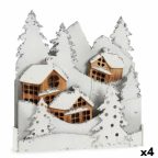   Dekoratív Figura Fény Falu Fehér Barna Fa 44 x 48 x 7,5 cm (4 egység) MOST 82432 HELYETT 64852 Ft-ért!