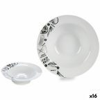   Tészta Tányér Fehér Fekete 23 x 6,5 x 23 cm Porcelán (16 egység) MOST 45540 HELYETT 31037 Ft-ért!