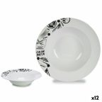   Tészta Tányér Fehér Fekete Porcelán 30 x 7,5 x 30 cm (12 egység) MOST 59794 HELYETT 47043 Ft-ért!