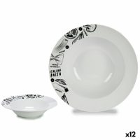   Tészta Tányér Fehér Fekete Porcelán 30 x 7,5 x 30 cm (12 egység) MOST 62555 HELYETT 49209 Ft-ért!