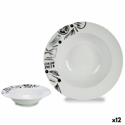 Tészta Tányér Fehér Fekete Porcelán 30 x 7,5 x 30 cm (12 egység) MOST 59794 HELYETT 47043 Ft-ért!