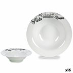   Tészta Tányér Fehér Fekete Porcelán 23 x 2 x 23 cm (16 egység) MOST 50544 HELYETT 34443 Ft-ért!