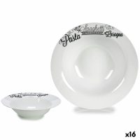   Tészta Tányér Fehér Fekete Porcelán 23 x 2 x 23 cm (16 egység) MOST 47636 HELYETT 32459 Ft-ért!