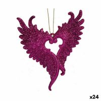   Karácsonyfagömb Angyal szárnyak Fukszia Műanyag Glitter 12 x 13 x 2,5 cm (24 egység) MOST 28934 HELYETT 18561 Ft-ért!