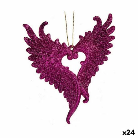 Karácsonyfagömb Angyal szárnyak Fukszia Műanyag Glitter 12 x 13 x 2,5 cm (24 egység) MOST 28934 HELYETT 18561 Ft-ért!