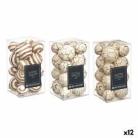   Set of Decorative Balls Barna Fehér (12 egység) MOST 37310 HELYETT 25423 Ft-ért!