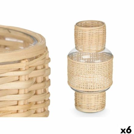 Gyertyatartó GiftDecor SG-29653 Átlátszó Természetes Üveg Rattan 15,5 x 31 x 15,5 cm (6 egység) MOST 55648 HELYETT 37924 Ft-ért!