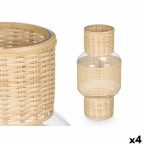   Gyertyatartó GiftDecor SG-29652 Átlátszó Természetes Üveg Rattan 18 x 38 x 18 cm (4 egység) MOST 53081 HELYETT 36171 Ft-ért!