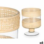   Gyertyatartó GiftDecor SG-29685 Átlátszó Természetes Üveg Rattan 15 x 20 x 15 cm (6 egység) MOST 44062 HELYETT 30028 Ft-ért!